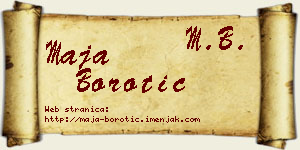 Maja Borotić vizit kartica